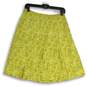 Banana Republic Womens Yellow Floral Pleated Side Zip A-Line Skirt Size 4 image number 1