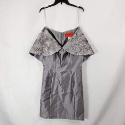 b. Michael Women Grey Off-Shoulder Dress Sz 8