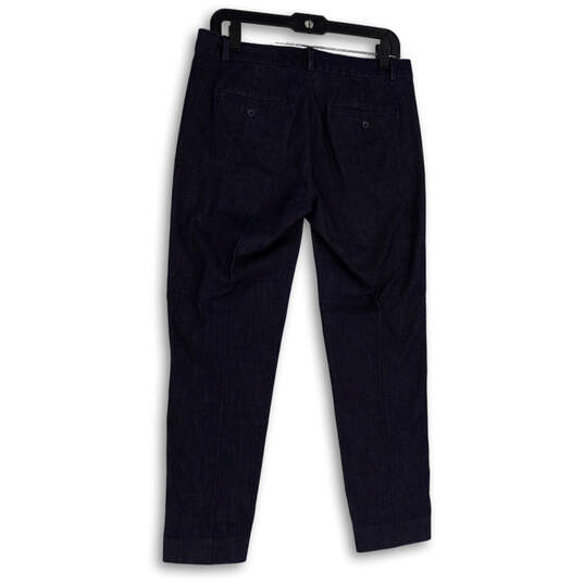 Womens Blue Flat Front Slash Pockets Straight Leg Dress Pants Size 27/4 image number 2