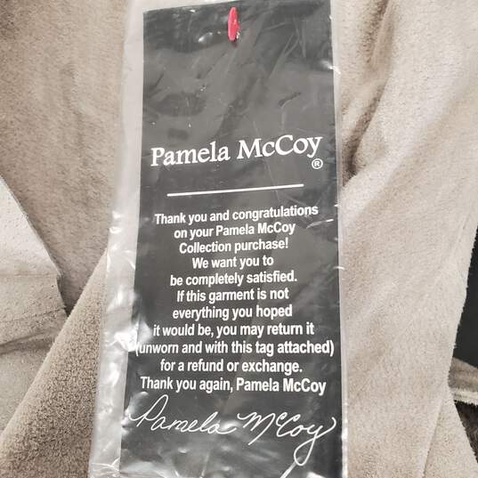Pamela McCoy Women Beige Leather Jacket M NWT image number 5