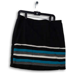 Womens Multicolor Striped Side-Zip Short Mini Skirt Size 12