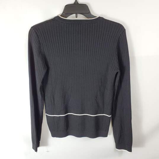 Buy the Ferre Women Black Knit Long Sleeve Top M NWT | GoodwillFinds