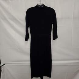 APC Rue Madame Paris Black Long Sleeve Knit Sweater Dress Size XS
