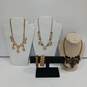 Gold Toned w/Mixed Color Fashion Jewelry Assorted 5pc Lot image number 1
