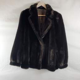Tissavel Women's Brown Faux Fur Coat SZ L