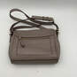 Womens Gray Leather Adjustable Strap Zipper Pocket Crossbody Bag image number 1
