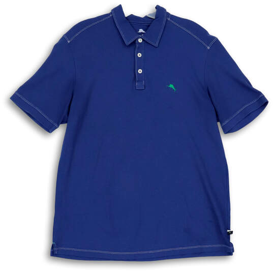 Mens Blue Short Sleeve Spread Collar Collegiate Emfielder Polo Shirt Sz XL image number 1
