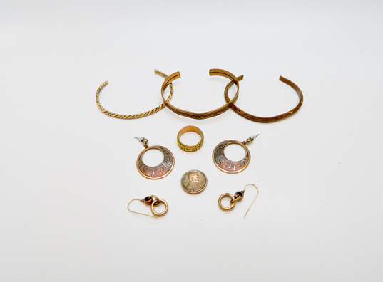 Assorted Stamped & Oxidized Copper Jewelry Lot image number 5