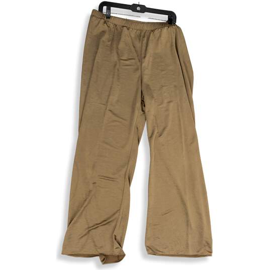 Coldwater Creek Womens Metallic Bronze Elastic Waist Pull-On Ankle Pants Size 1X image number 1