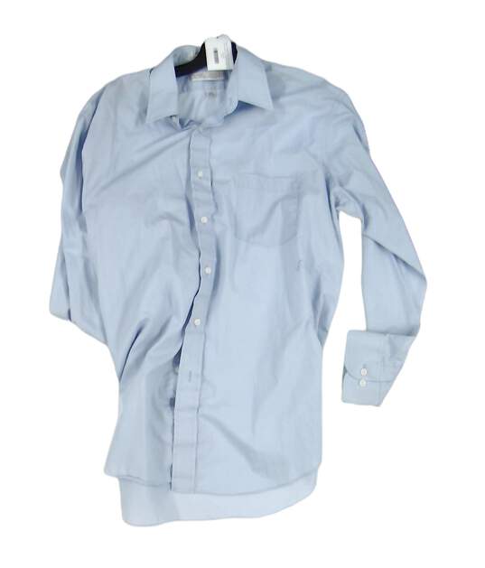 Van Heusen Blue Long Sleeve Button Up Dress Shirt Size 34/35 image number 2