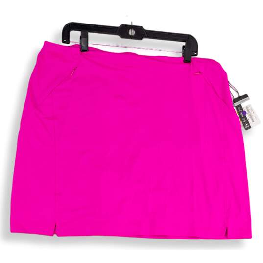 NWT Tail White Label Womens Pink Flat Front Zipper Pocket Athletic Skort Size XL image number 1