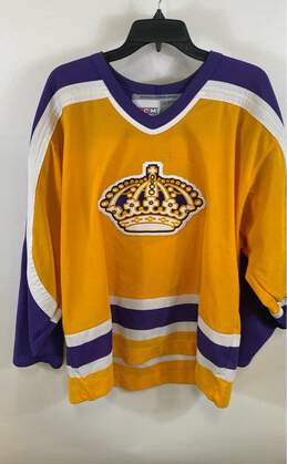 CCM NHL Men #8 Doughty Signed Gold LA Kings Hockey Jersey L