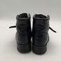 Womens Faded Glory 81024 Black Leather Lace-Up Ankle Biker Boots Size 10 image number 3