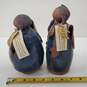 Val Knight Studio Handmade Pottery Women Blue Matched Pair Figurines Sculptures image number 8