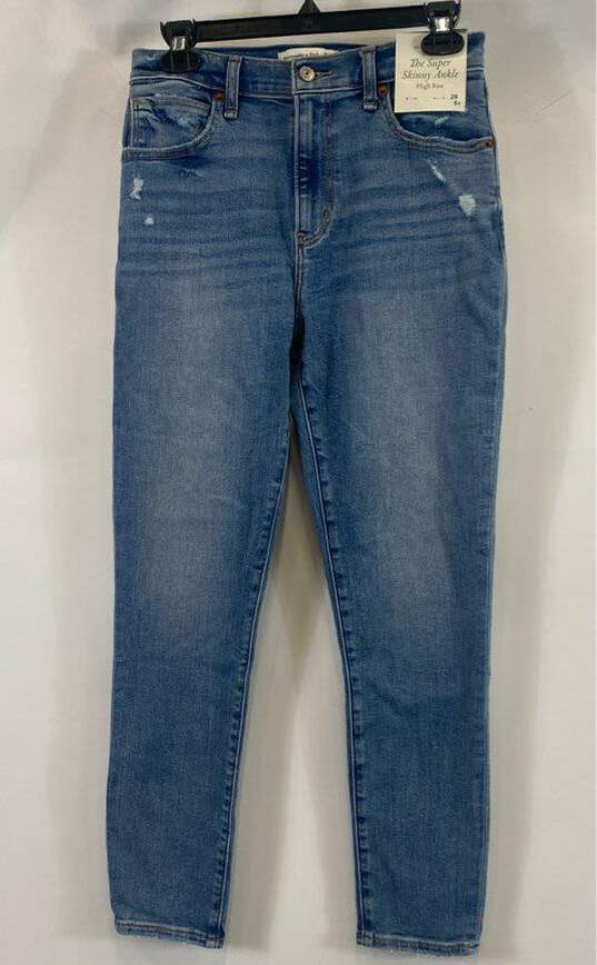 Abercrombie & Fitch Women's Blue Super Skinny Jeans- Sz 28 NWT image number 1