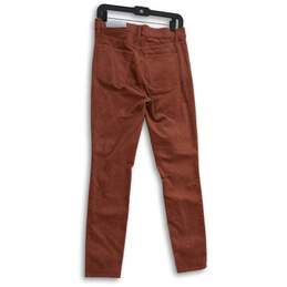 NWT Womens Orange Denim Medium Wash Button Fly Skinny Leg Jeans Size 4/27 alternative image