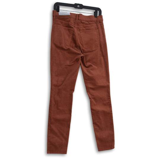 NWT Womens Orange Denim Medium Wash Button Fly Skinny Leg Jeans Size 4/27 image number 2
