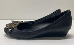 Tory Burch Amanda Black Leather Wedge Loafers Shoes Size 7 M
