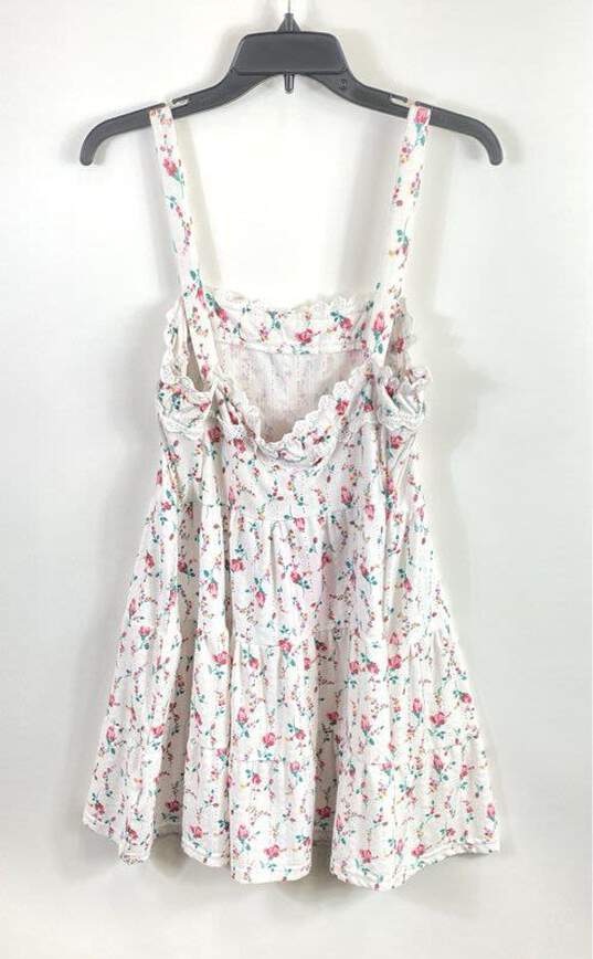 Betsey Johnson Women White Floral A-Line Dress M image number 2