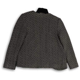 Womens Gray Herringbone Long Sleeve Pockets Open Front Jacket Size XS alternative image