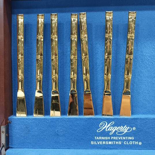 Bamboo Gold Tone 52pc Flatware Set in Wood Case image number 2