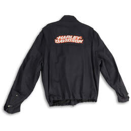 Mens Black Orange Long Sleeve Band Collar Full-Zip Jacket Size 2XL alternative image