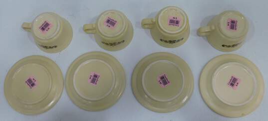 VNTG Pfaltzgraff Coffee Tea Cup Mug W/ Saucers Set of 4 image number 3