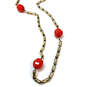 Designer J. Crew Gold-Tone Long Faceted Tube Link Chain Beaded Necklace image number 4