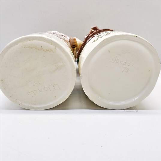 Alberta's Molds  Set of 2 Vintage Ceramic Decanters Indian/Greek image number 7