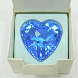 SCS Swarovski Renewal Gift 1997 Blue Heart Crystal Figurine In Box