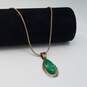 RT Sterling Silver Chrysoprase Oval PEndant 18" Necklace 17.0g image number 3