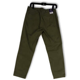 NWT Womens Green Flat Front Pockets Straight Leg Trouser Pants Size 6/28 alternative image