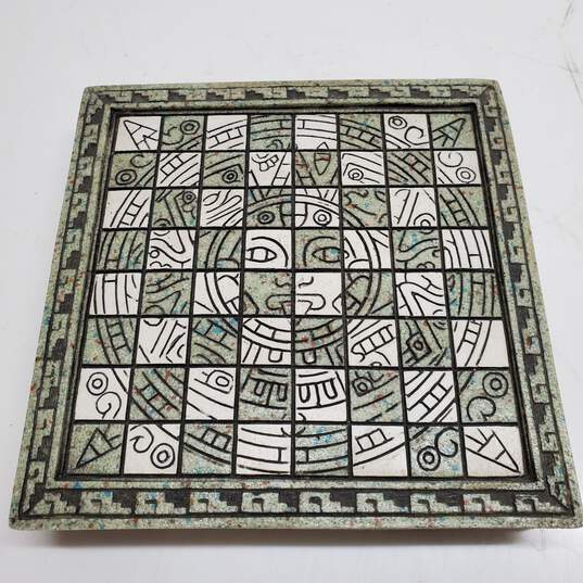 Carved Stone Aztec Themed Chess Set image number 3
