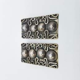 Sterling Silver Clip On Rectangle Earring Damage 22.4g