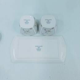 Hankook Chinaware 5 Piece Set White Floral Tray & Jars IOB alternative image