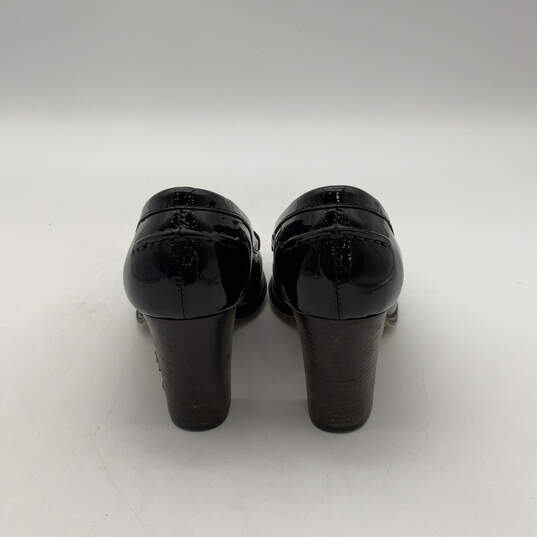 Womens Bayville Black Patent Leather Round Toe Slip-On Pump Heels Size 6 M image number 3