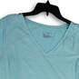 NWT Womens Blue Short Sleeve V-Neck Activewear Pullover T-Shirt Size 14/16 image number 3