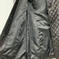 Womens Black Leather Long Sleeve Button Front Quilted Jacket Size Small image number 3