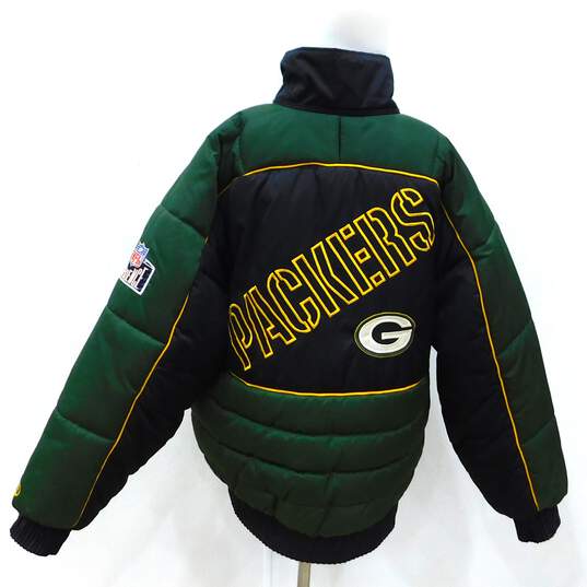 Vintage Pro Player NFL Green Bay Packers Winter Jacket Coat Size Men's Large image number 3