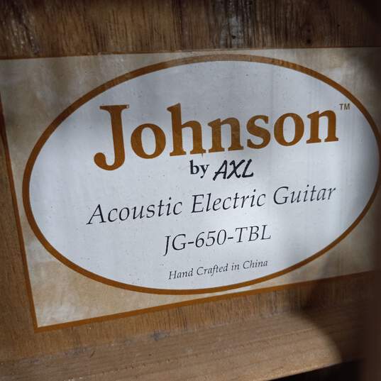Blue Acoustic Johnson Guitar jg-650-tbl image number 4