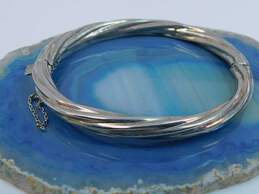 Artisan 925 Textured Glass Pendant Necklace & Twisted Bangle Bracelet 30.1g alternative image