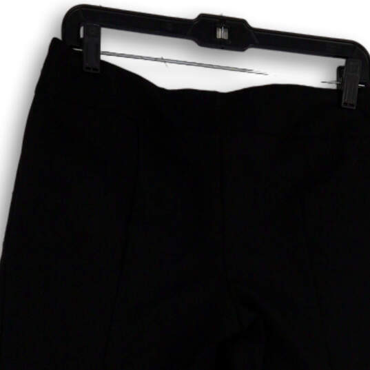 Womens Black Flat Front Pockets Regular Fit Straight Leg Capri Pants Size 4 image number 3