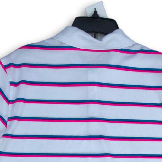Nike Mens Multicolor Striped Short Sleeve Spread Collar Golf Polo Shirt Size L image number 4