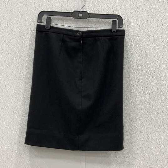 Womens Black Long Sleeve Peak Lapel Two Piece Skirt Suit Set Size 6 image number 4