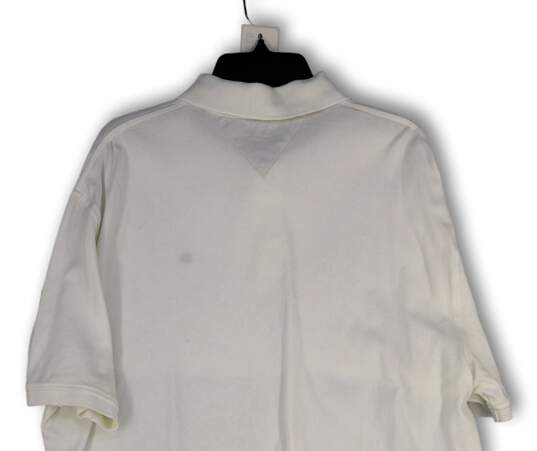 Mens White Short Sleeve Spread Collar Stretch Polo Shirt Size X-Large image number 4