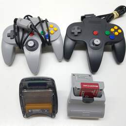Pair of Nintendo 64 Controllers w/Accessories