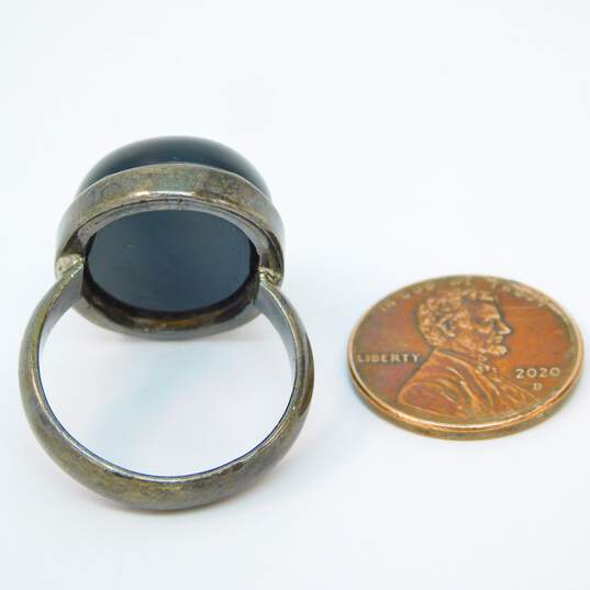Artisan 925 Chunky Onyx Ring & Cuff Bracelet 28.9g image number 5