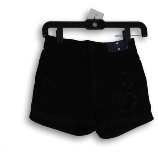 NWT Womens Black Denim 5-Pocket Design Cuffed Shorts Size 0/24 image number 1
