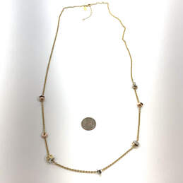 Designer Coach Gold-Tone Rhinestones Fashionable Link Chain Necklace alternative image