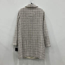 NWT Womens White Check Collared Long Sleeve Button Front Overcoat Size XL alternative image